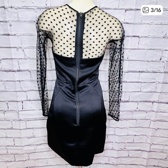 Milly of New York Black Satin Polka Dot Dress - Picture 4 of 16